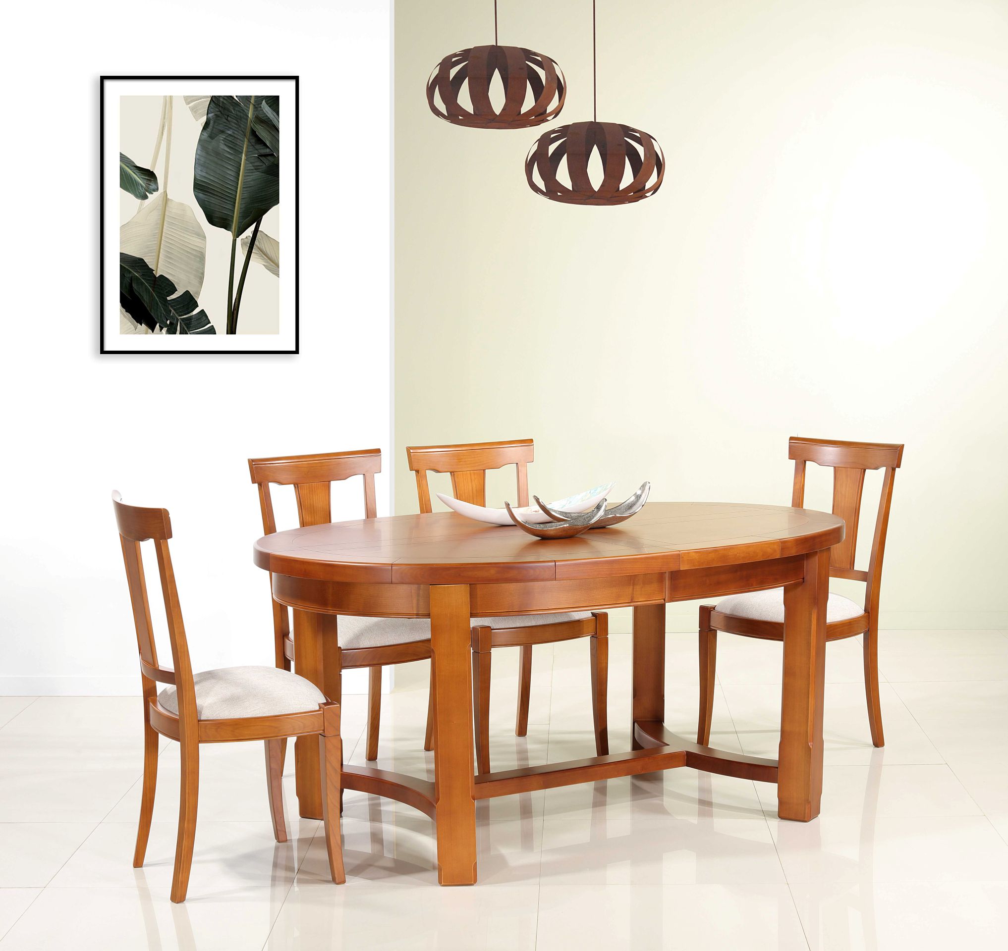 Table de ferme ovale Dora  en Merisier Massif de style Campagnard 170*110 SEULEMENT 1 DISPONIBLE