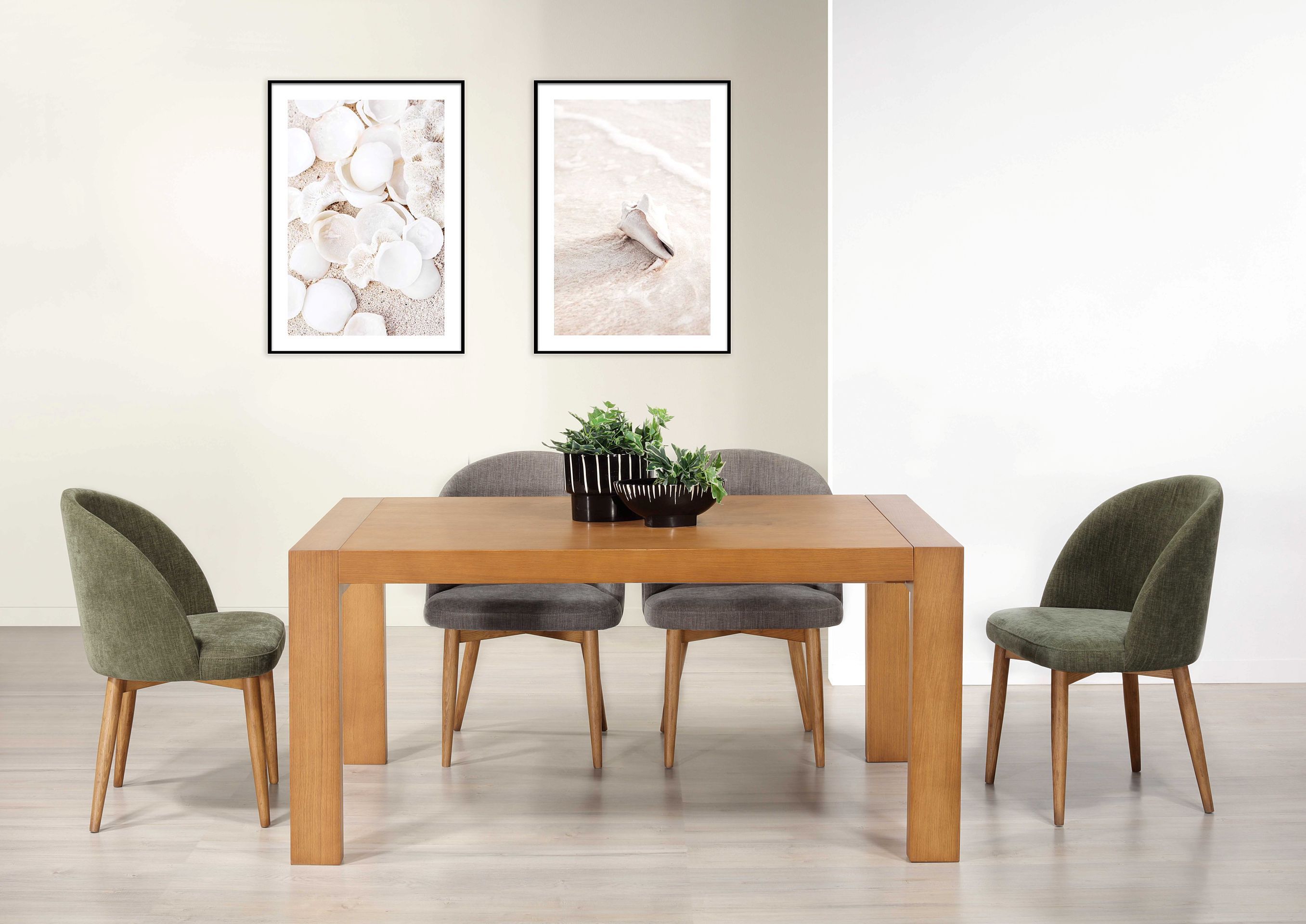 Table de repas rectangulaire  160x100  en Chêne Ligne Contemporaine Double allonge de 40 cm à l'extrémité de la table  SEULEMENT 1 DISPONIBLE