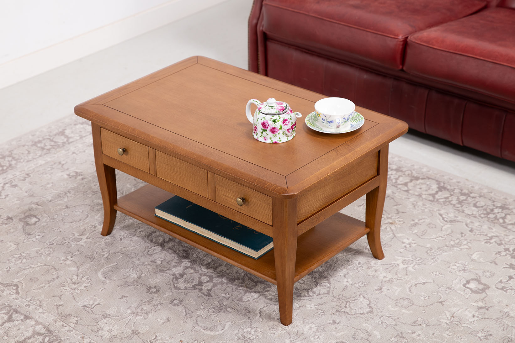 Table Basse rectangulaire Alexandre  en Chêne de style Louis Philippe Longueur 85 cm SEULEMENT 1 DISPONIBLE