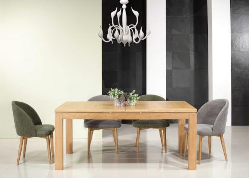 Table de repas rectangulaire 180x100 réalisée en chêne ligne contemporaine avec 1 allonge de 60 cm  seulement 1 disponible