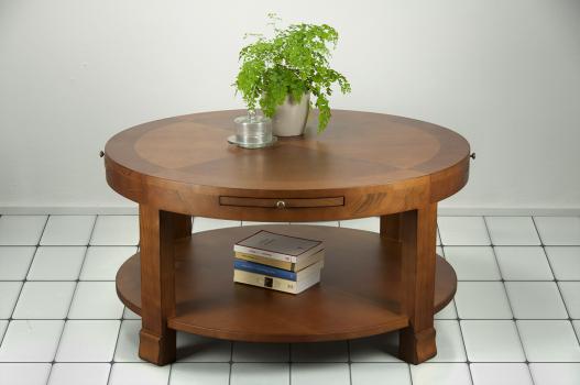 Bienvenue sur Meubles Bois Passions Table basse ronde Melodie en Merisier Massif de style Louis