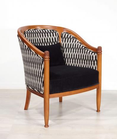 Fauteuil Cabriolet Caroline  en Merisier Massif de style Louis Philippe