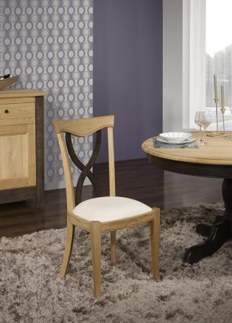 Chaise Sébastien réalisée en Chêne Massif de style Louis Philippe Finition Chêne BROSSE