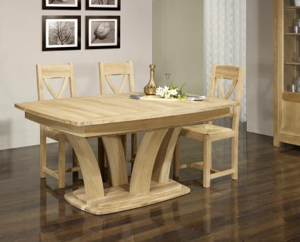 Table de repas Contemporaine réalisée en Chêne massif  Finition chêne naturel ciré