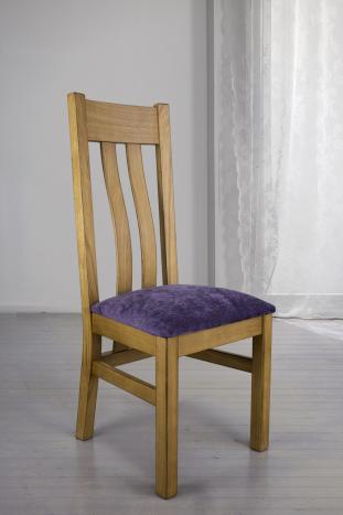 Chaise Léonor réalisée en Chêne Massif Assise tissu mauve