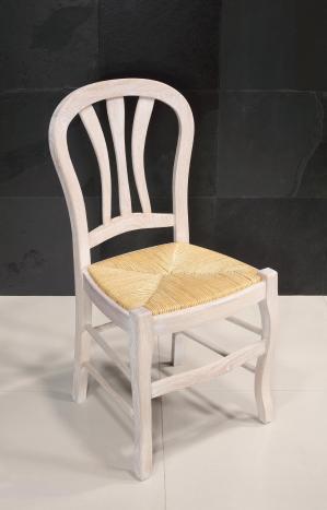 Chaise Hugo de style Louis Philippe réalisée en chêne massif assise paille Finition Chêne Brossé