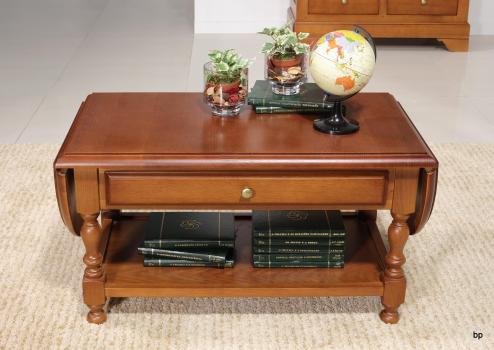 Table basse à volets Jean  en Chêne massif de style Louis Philippe 