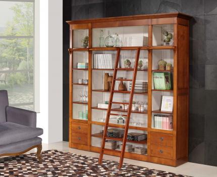 Bibliothèque Jade réalisée en merisier de Style Directoire
