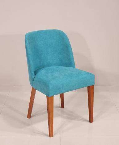 Chaise Edouard assise et dos capitonnés pieds en Merisier massif de ligne Contemporaine Kénia n°16