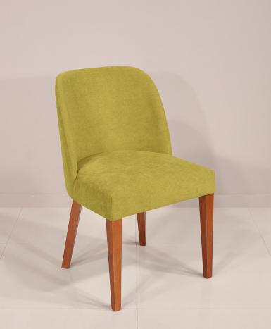 Chaise Edouard assise et dos capitonnés pieds en Merisier massif de ligne Contemporaine Kénia n°13