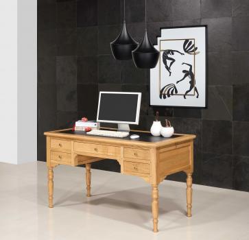 Bureau Ministre 5 tiroirs Hugo réalisé en Chêne Massif de style Louis Philippe SEULEMENT 1 DISPONIBLE