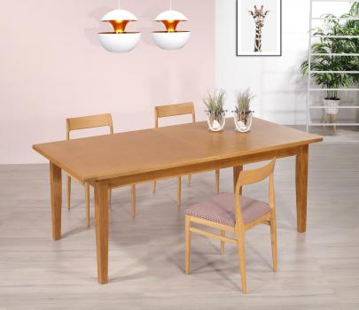 Table de repas rectangulaire  en Chêne  200*100 + 2 allonges de 495 cm Finition Chêne doré SEULEMENT 1 DISPONIBLE