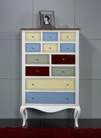 Commode ou Meuble d'entrée Delphine, réalisé en Merisier et Chataignier MULTICOLORE